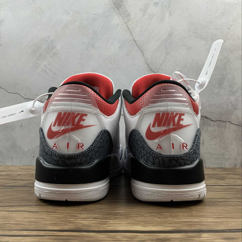 AIR JORDAN 3 RETRO DENIM SE FIRE RED WHITE/FIRE RED/BLACK - Prime Reps