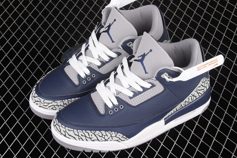 AIR JORDAN 3 RETRO GEORGETOWN MIDNIGHT NAVY/CEMENT GREY/WHITE - Prime Reps