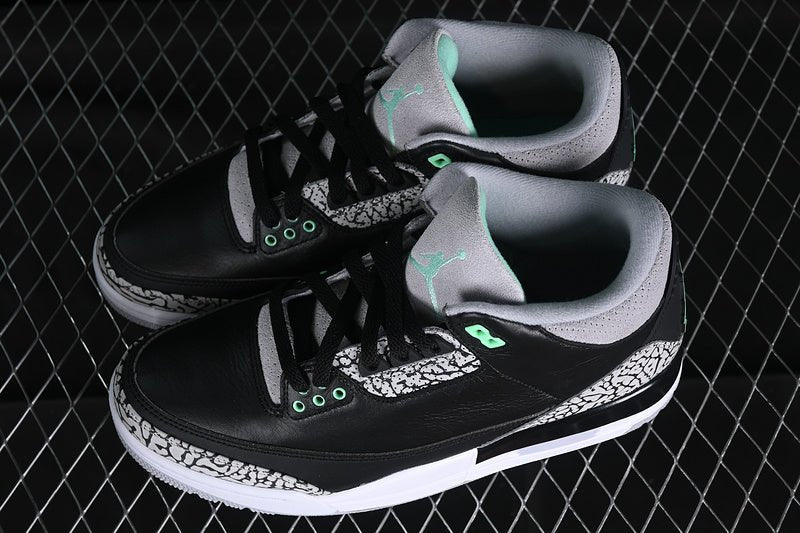 AIR JORDAN 3 RETRO GREEN GLOW BLACK/GREEN GLOW/WOLF GREY/WHITE - Prime Reps