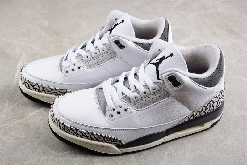 AIR JORDAN 3 RETRO GS WHITE/BLACK/IRON/LIGHT ASH GREY/SAIL/CEMENT GREY - Prime Reps