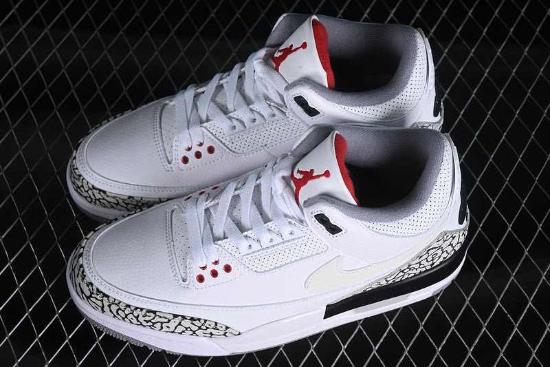 AIR JORDAN 3 RETRO JTH NRG WHITE/FIRE RED - BLACK - WHITE - Prime Reps