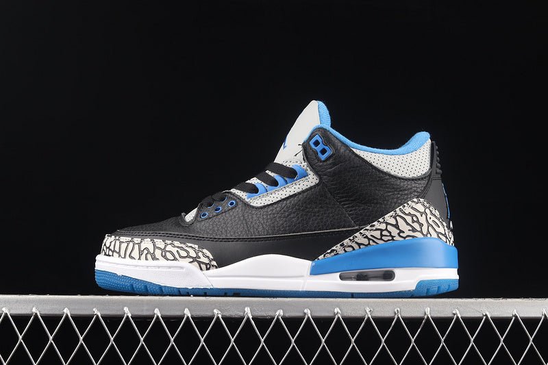 AIR JORDAN 3 RETRO SPORT BLUE - WOLF GREY/BLACK - Prime Reps