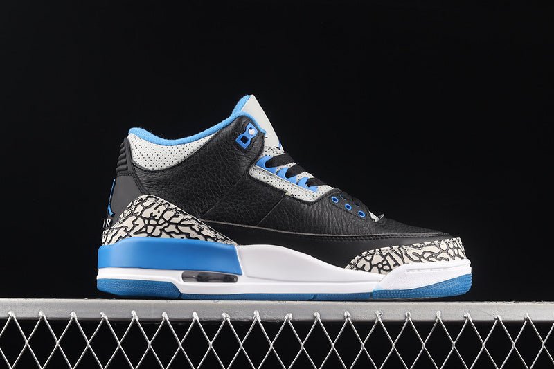 AIR JORDAN 3 RETRO SPORT BLUE - WOLF GREY/BLACK - Prime Reps