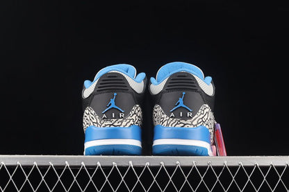 AIR JORDAN 3 RETRO SPORT BLUE - WOLF GREY/BLACK - Prime Reps