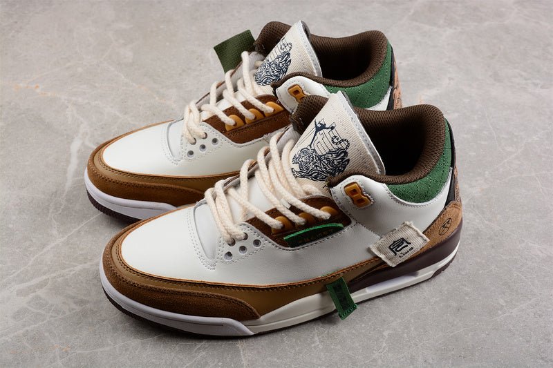 AIR JORDAN 3 SE WHITE/DARK BROWN - GREEN - Prime Reps