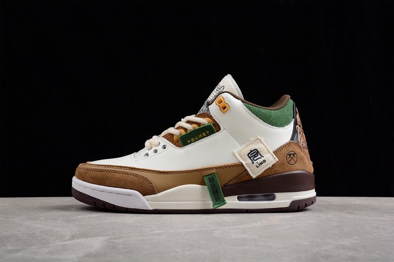 AIR JORDAN 3 SE WHITE/DARK BROWN - GREEN - Prime Reps