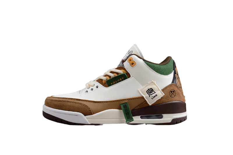 AIR JORDAN 3 SE WHITE/DARK BROWN - GREEN - Prime Reps