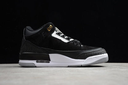 AIR JORDAN 3 TINKER BLACK/CEMENT GREY - METALLIC GOLD - Prime Reps