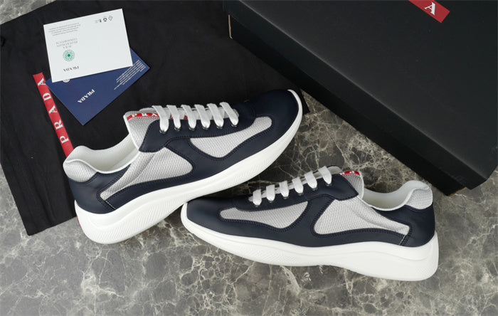 PRADA AMERICA'S CUP LEATHER NAVY SILVER