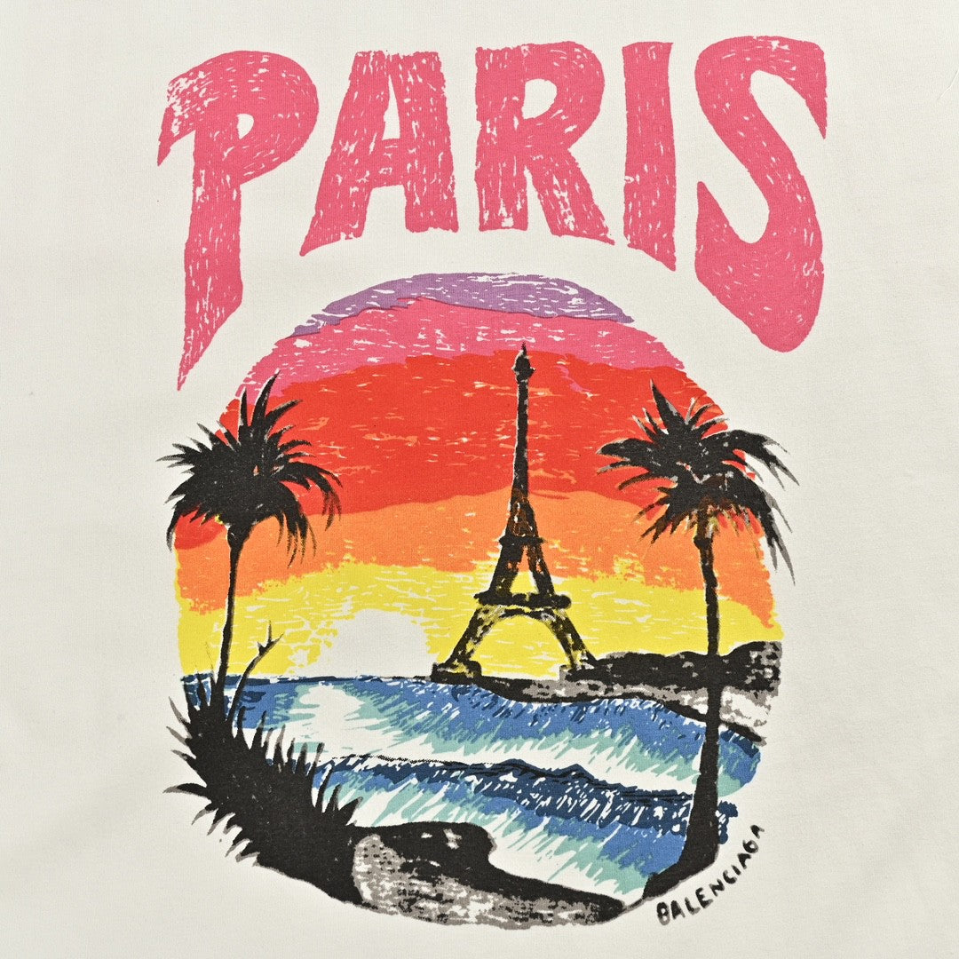 Ba*len*cia*ga paris sunset t-shirt