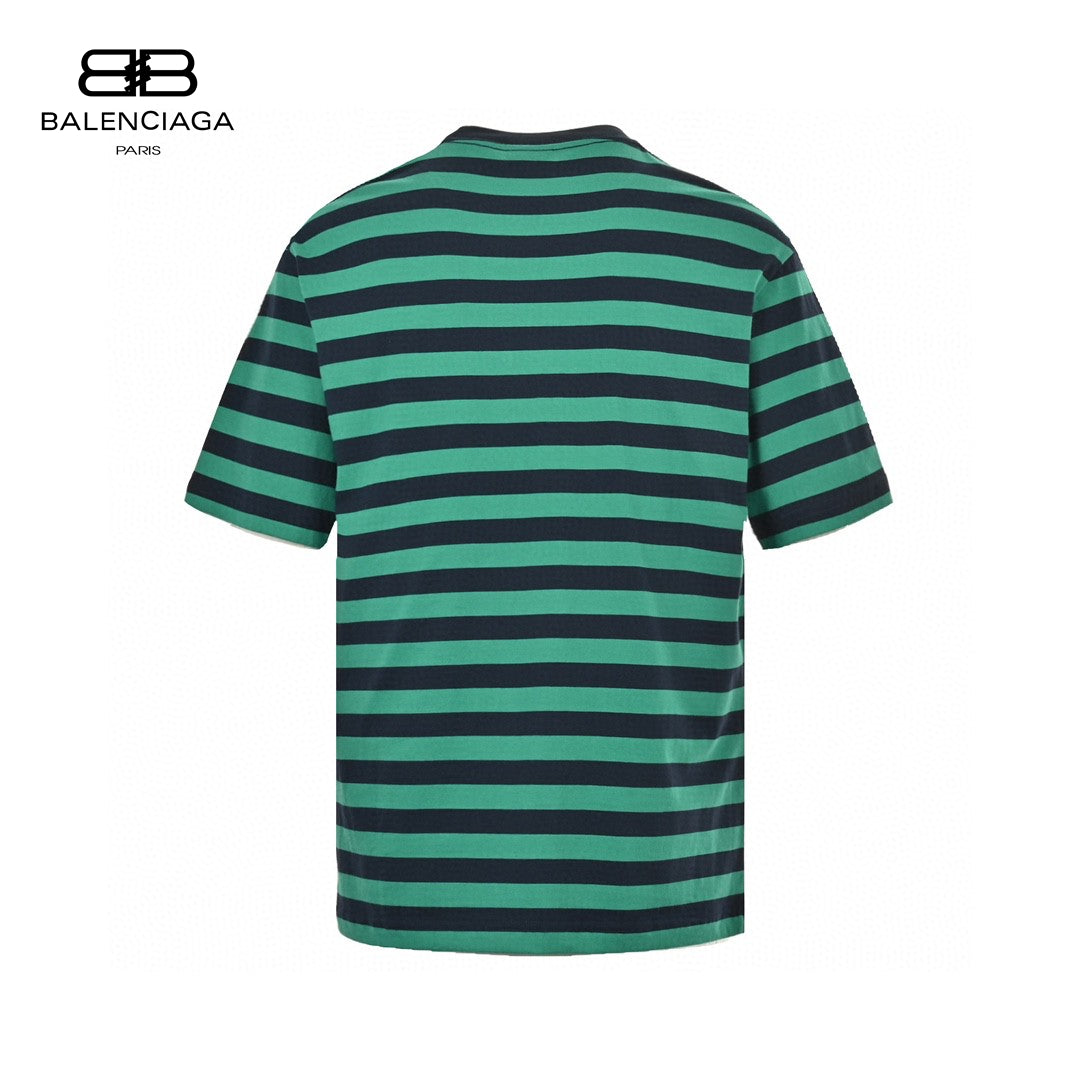 Ba*len*cia*ga green and black striped t-shirt