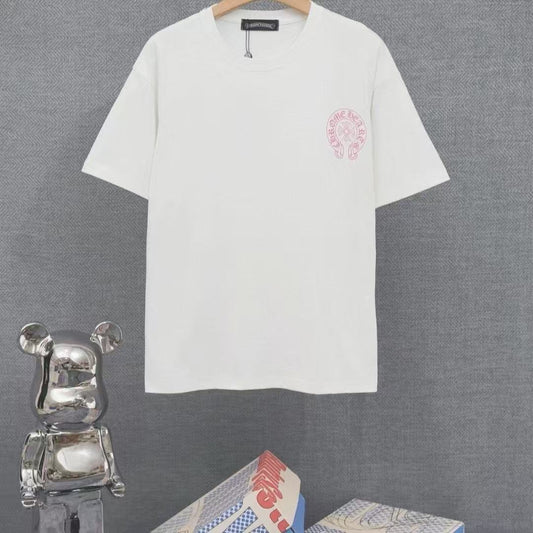 Chrome Hearts Classic Crewneck T-Shirt in White/Pink