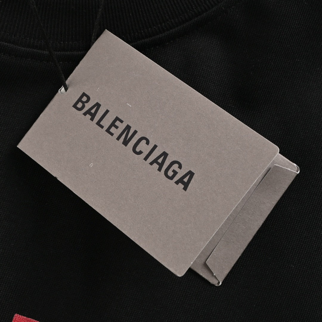 Ba*len*cia*ga black t-shirt with mountain graphic