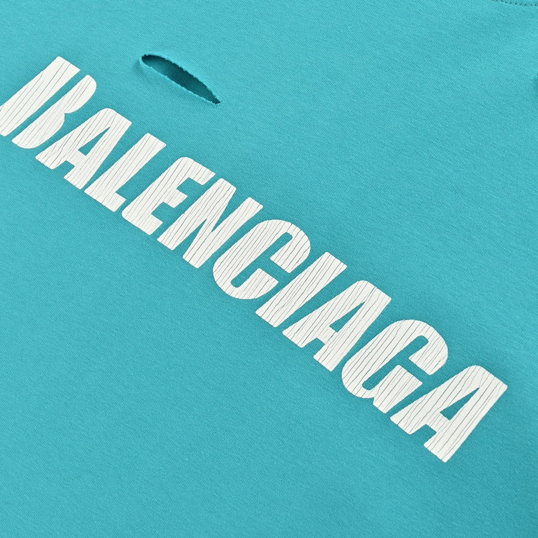 Ba*len*cia*ga distressed logo t-shirt