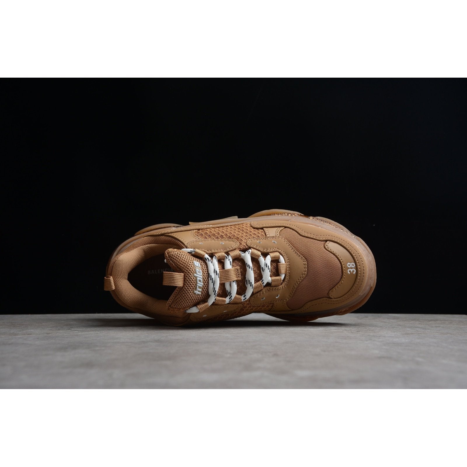 Ba*len*cia*ga triple s clear sole x brown