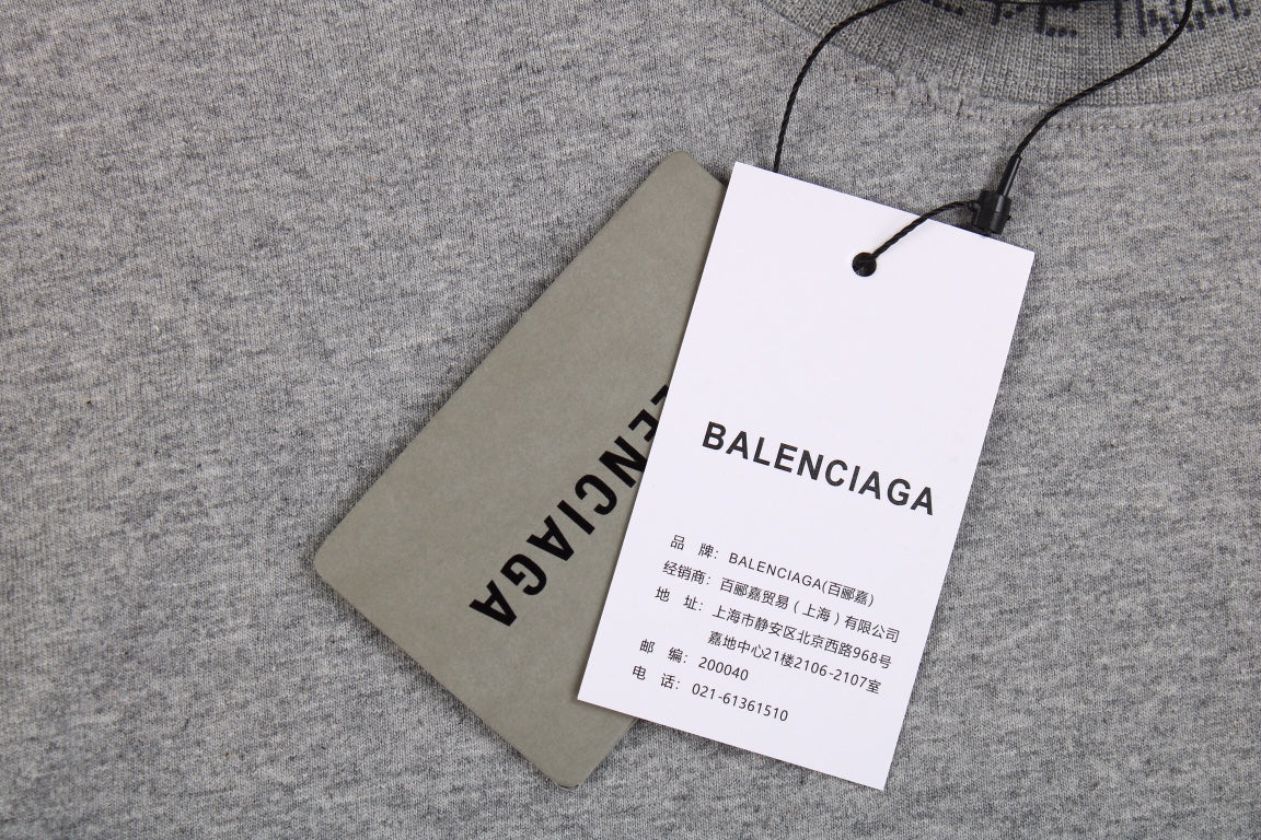 Ba*len*cia*ga printed grey t-shirt