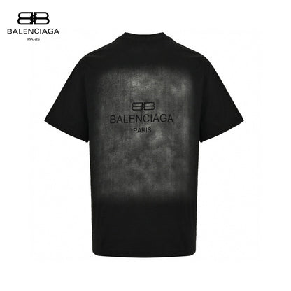 Balenciaga All - Over Logo Print T-Shirt (Black) - Prime Reps