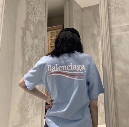 Balenciaga Basic Logo T-Shirt - Light Blue - Prime Reps