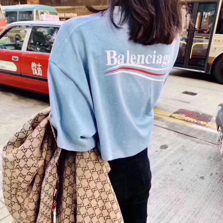 Balenciaga Basic Logo T-Shirt - Light Blue - Prime Reps