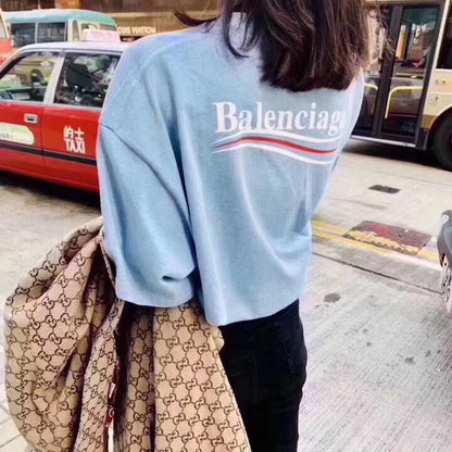 Balenciaga Basic Logo T-Shirt - Light Blue - Prime Reps