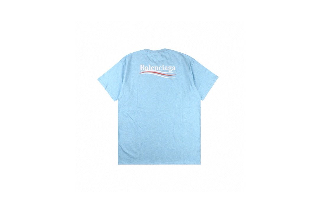 Balenciaga Basic Logo T-Shirt - Light Blue - Prime Reps