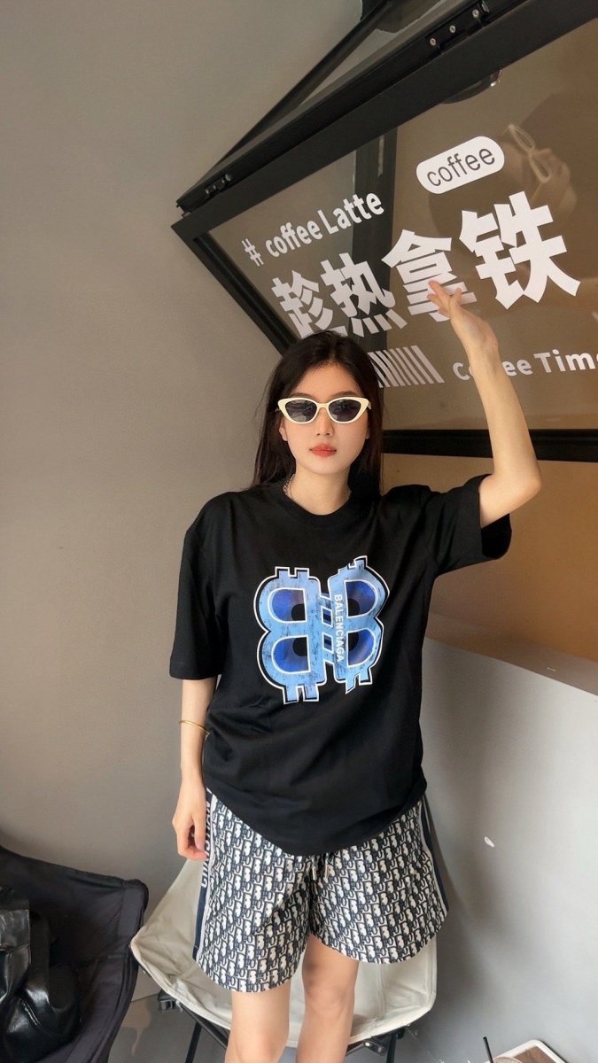 Balenciaga BB Logo T-Shirt (Black) - Prime Reps