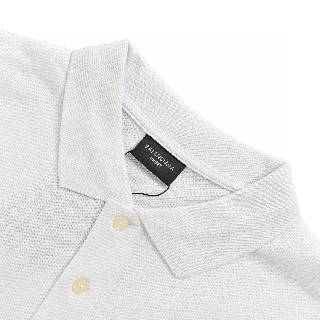 Balenciaga BB Logo White Polo Shirt - Prime Reps