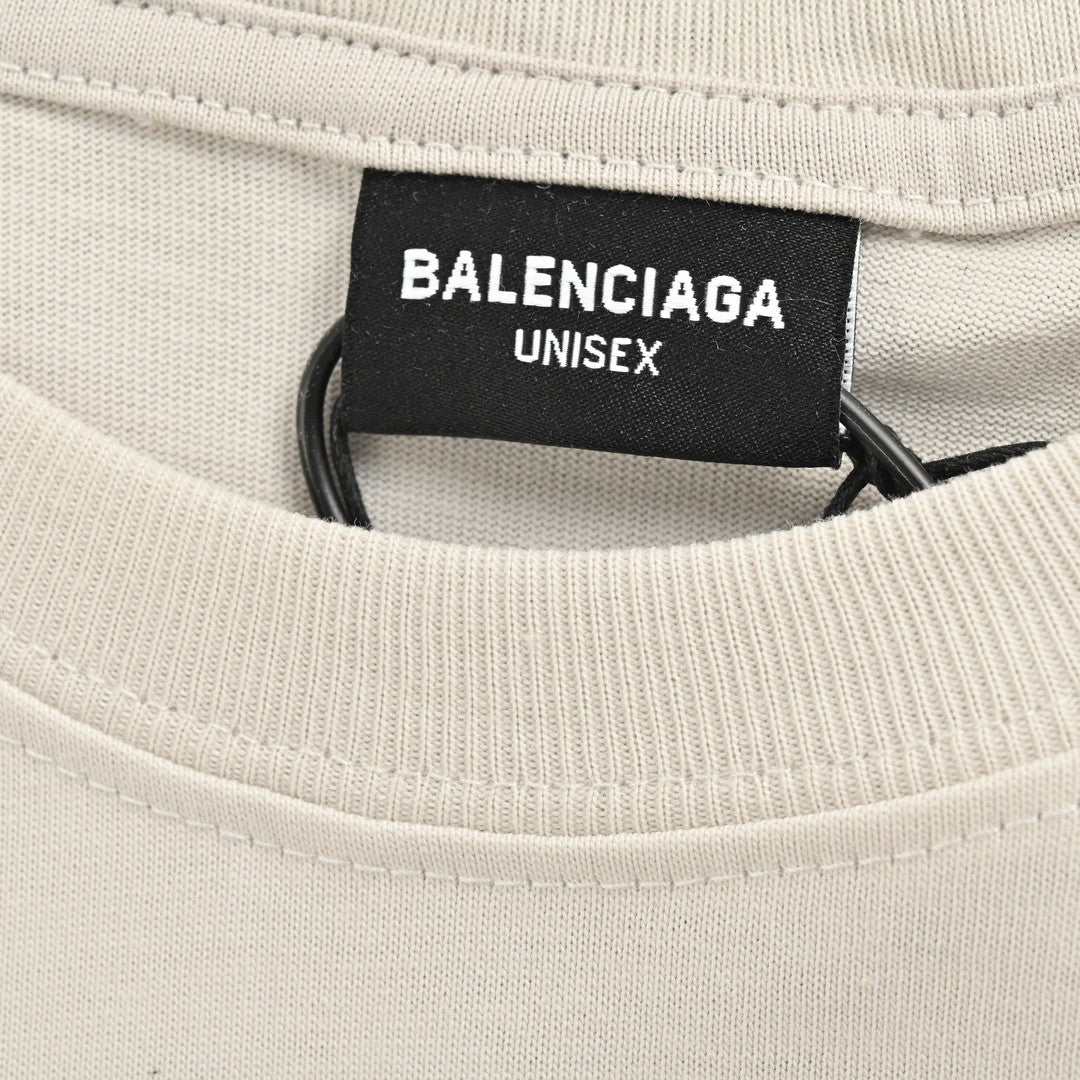 Balenciaga Beige T-Shirt with Abstract Graphic - Prime Reps