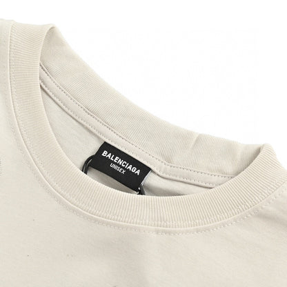 Balenciaga Beige T-Shirt with Abstract Graphic - Prime Reps