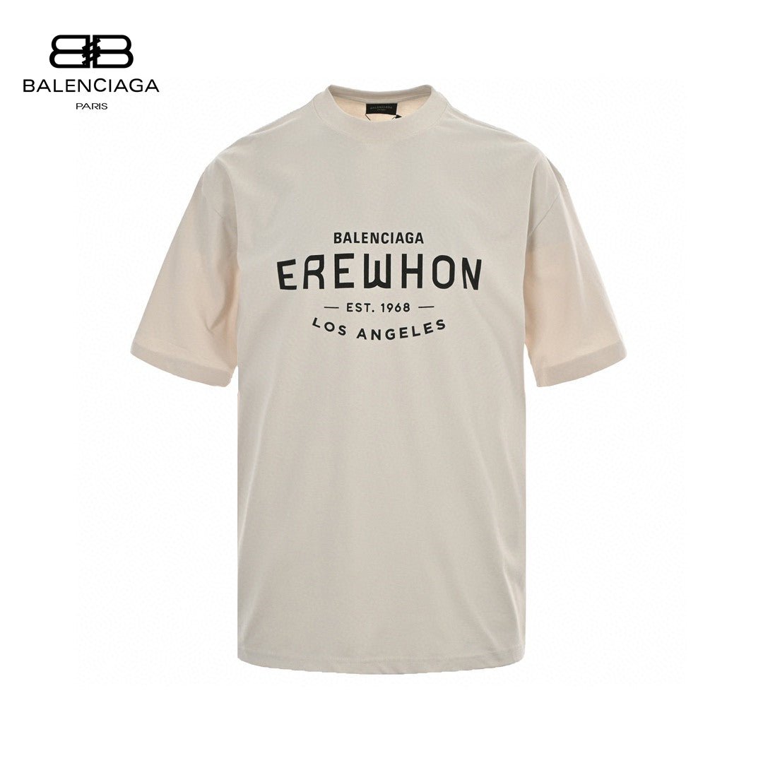 Balenciaga Beige T-Shirt with EREWHON Graphic - Prime Reps