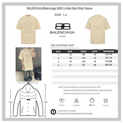 Balenciaga Beige T-Shirt with Musical Notes - Prime Reps