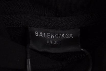 Balenciaga Black Distorted Logo Hoodie - Prime Reps