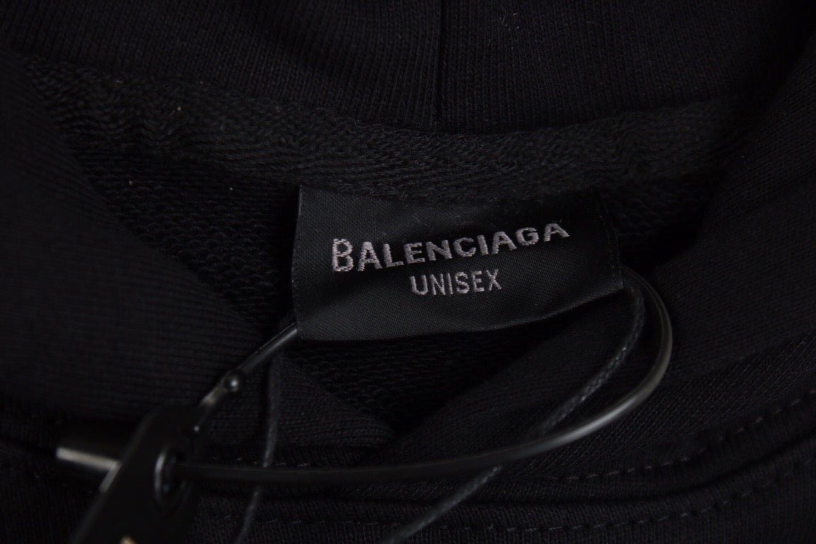 Balenciaga Black Graphic Hoodie - Prime Reps