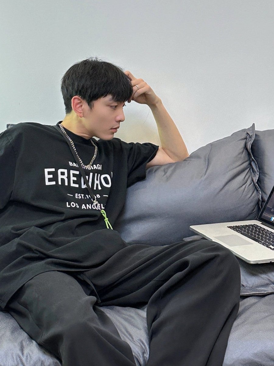 Balenciaga Black T-Shirt with EREWHON Graphic - Prime Reps