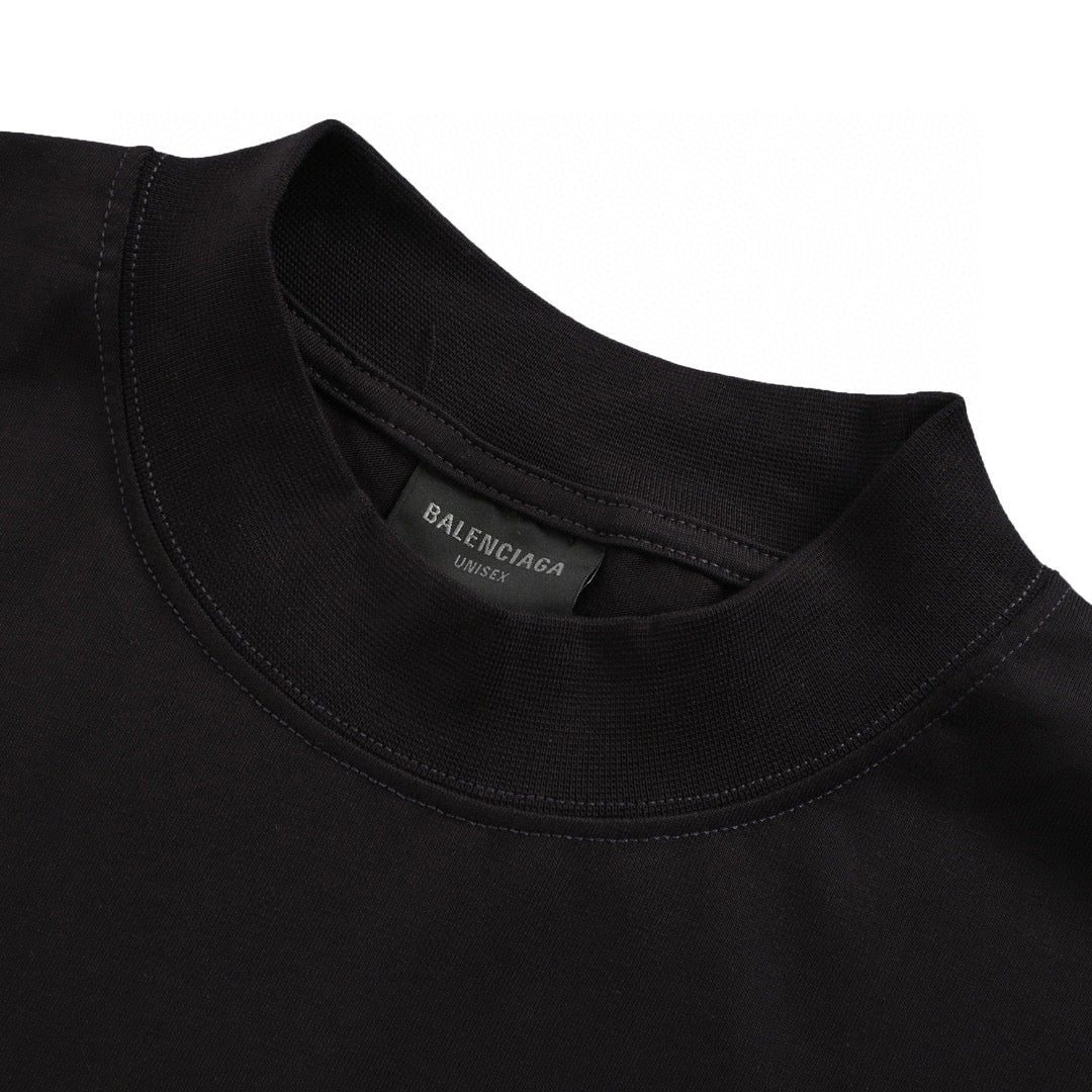 Balenciaga Black T-Shirt with Label Detail - Prime Reps