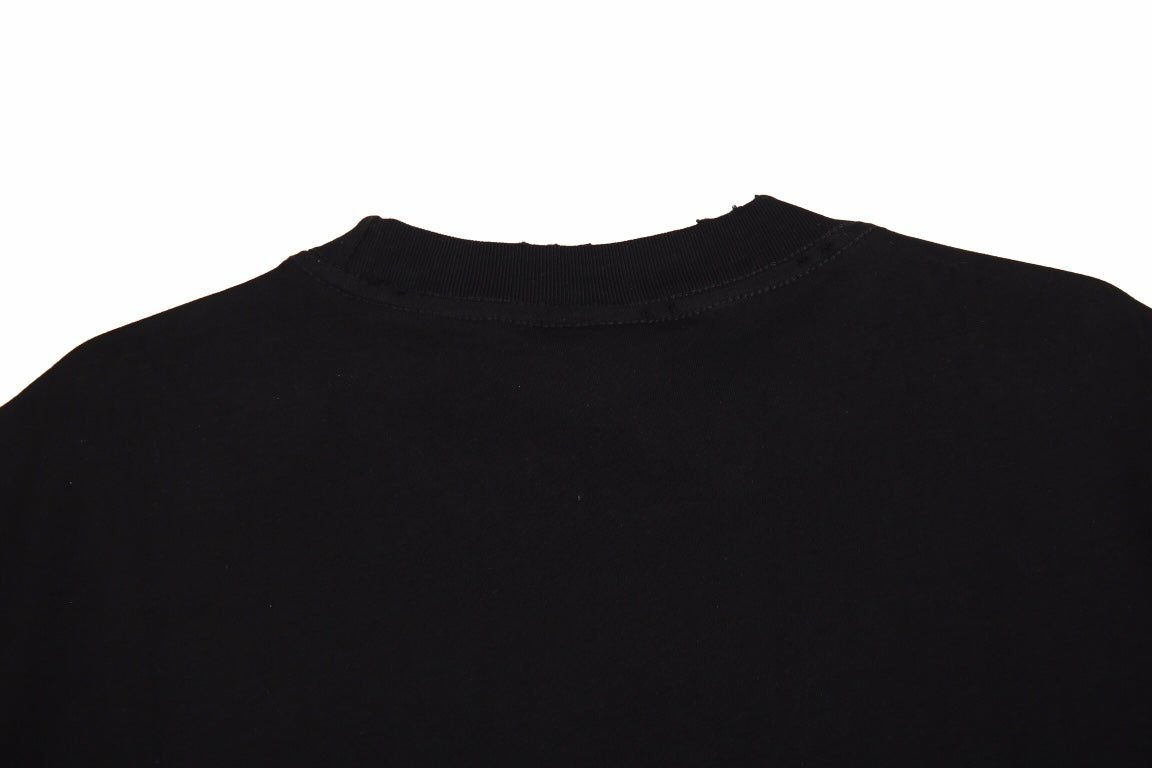 Balenciaga Black T-shirt with Metallic Print Design - Prime Reps