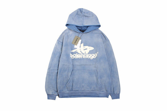 Balenciaga Blue Graphic Hoodie - Prime Reps