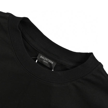 Balenciaga Blue Logo T-Shirt (Black) - Prime Reps