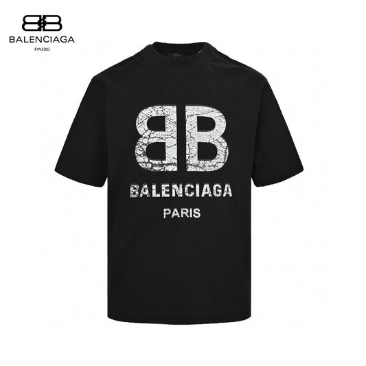 Balenciaga Cracked 'BB' Logo T-Shirt (Black) - Prime Reps