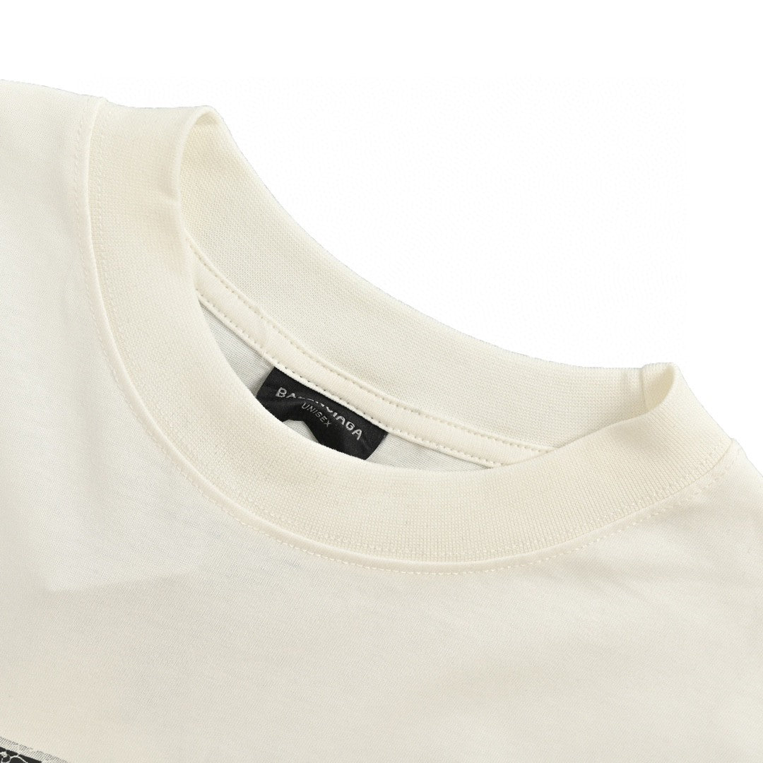 Balenciaga Cracked Logo T-Shirt (White) - Prime Reps