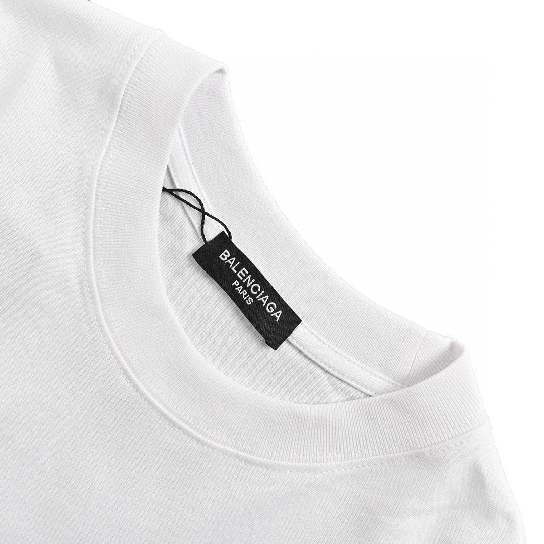 Balenciaga Crystal Logo T-Shirt in White - Prime Reps