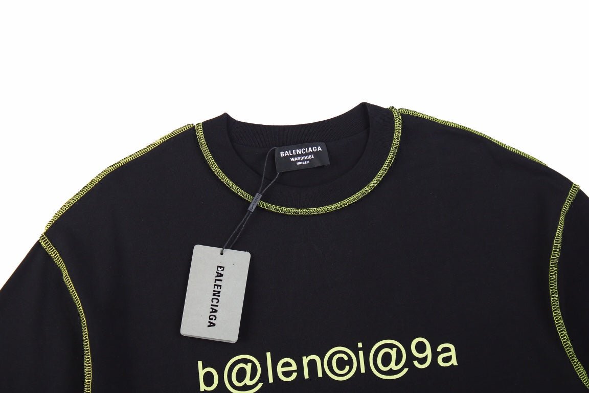 Balenciaga Digital Age Logo T-Shirt - Black - Prime Reps