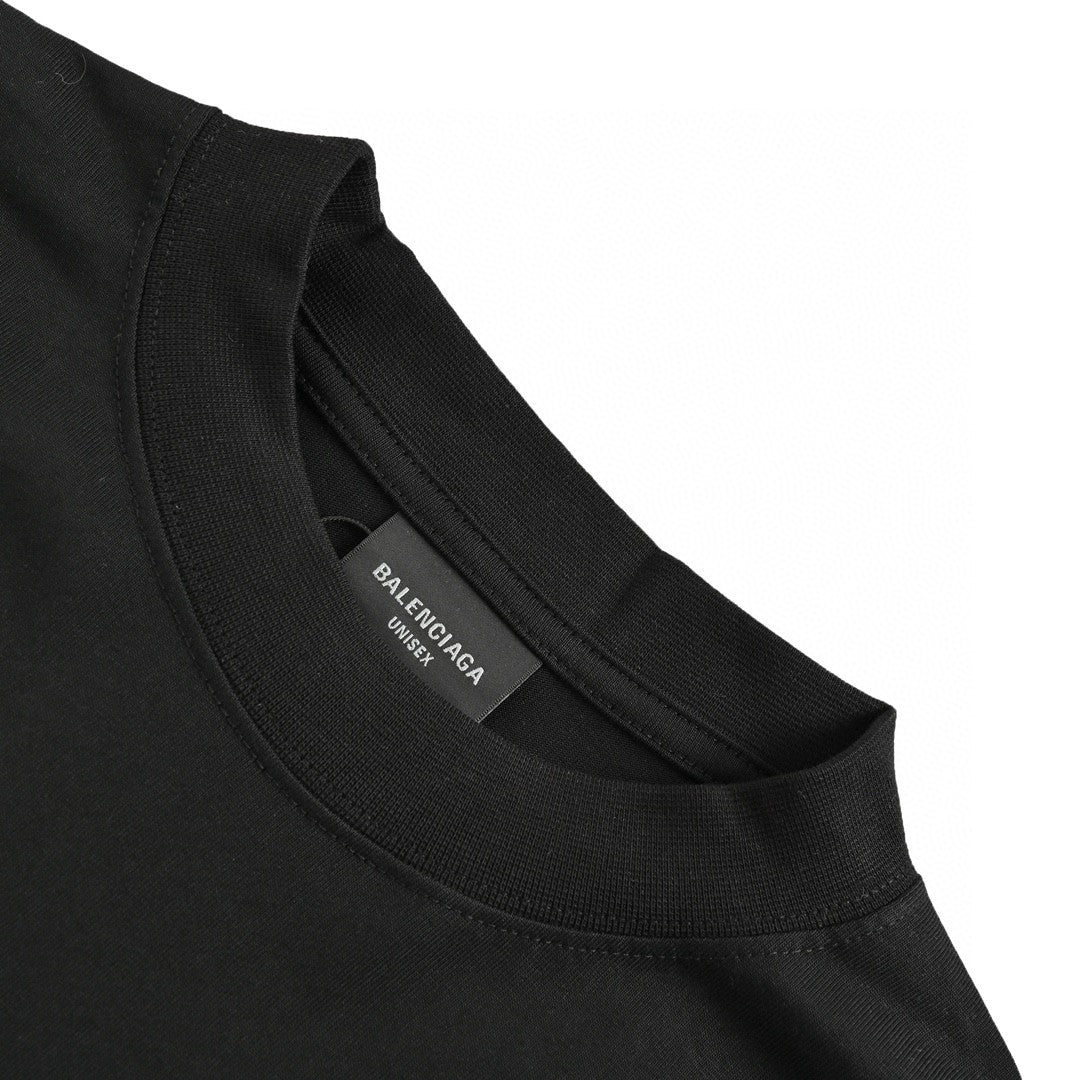 Balenciaga Distorted Logo T-Shirt (Black) - Prime Reps