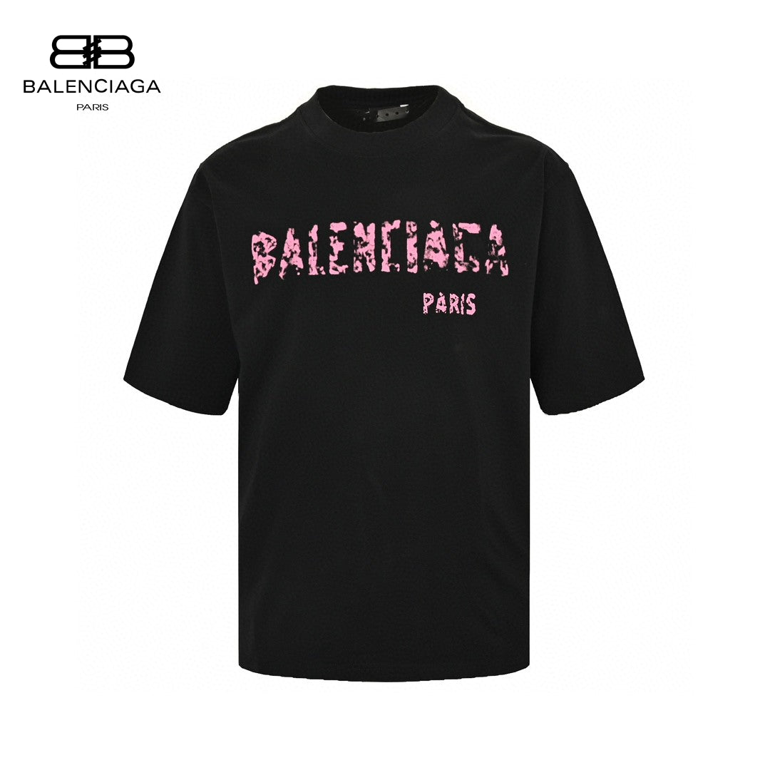 Balenciaga Distressed Logo T-Shirt in Black - Prime Reps