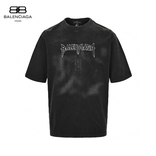 Balenciaga Distressed Logo T-Shirt in Black - Prime Reps