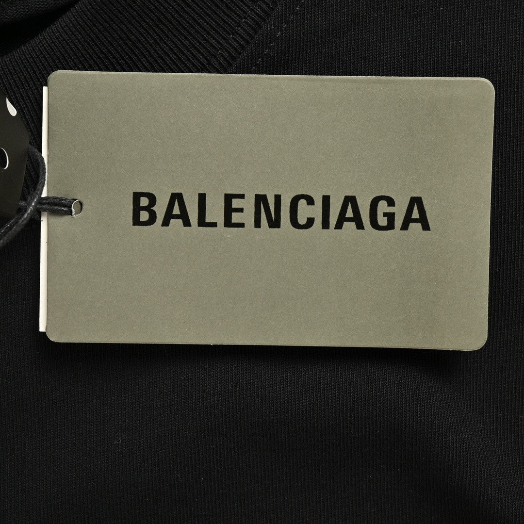 Balenciaga Distressed Logo T-Shirt in Black - Prime Reps