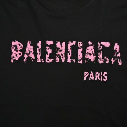 Balenciaga Distressed Logo T-Shirt in Black - Prime Reps