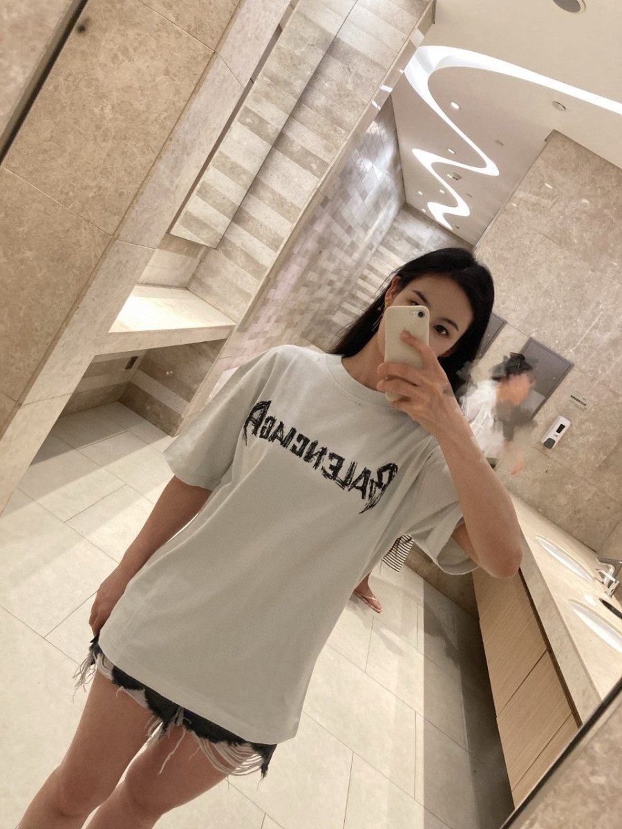 Balenciaga Distressed Logo T-Shirt in White - Prime Reps