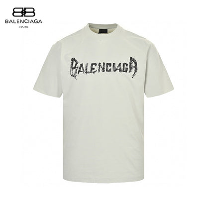 Balenciaga Distressed Logo T-Shirt in White - Prime Reps