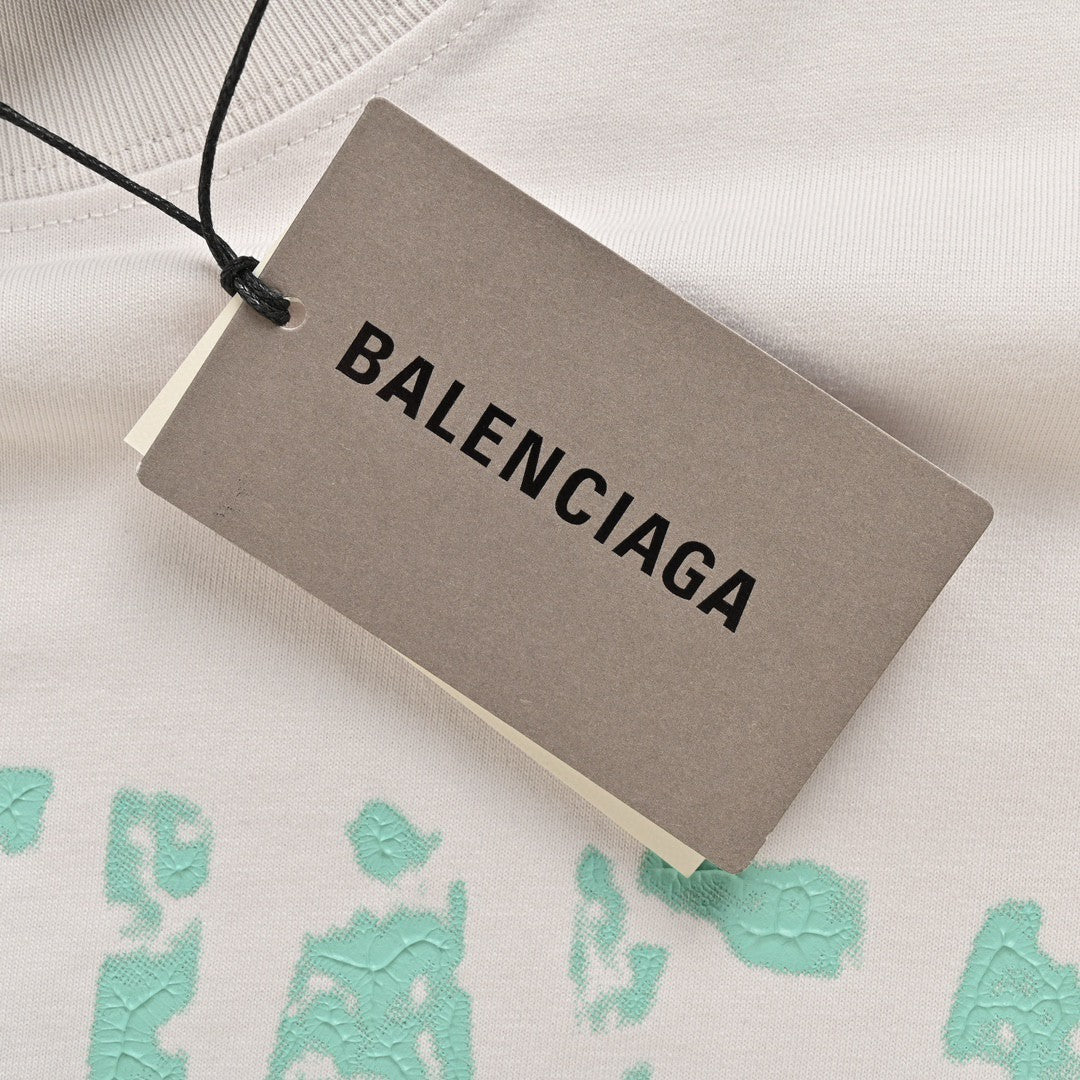 Balenciaga Distressed Logo T-Shirt in White - Prime Reps